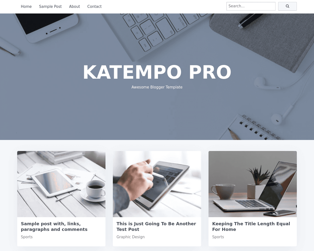 Katempo Pro, Portofolio Blogger Template